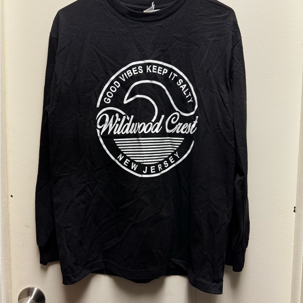 Black Long Sleeve Shirt with White Graphic